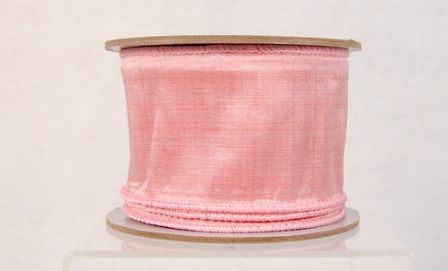 RIBBON 2.5X10YDS TAFFETA WIRED ROSE GOLD