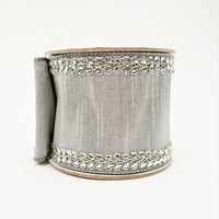 RIBBON ROYAL LAUREL BORDER 4X5YDS GREY JEWELS