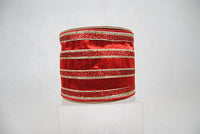 RIBBON FROSTY STRIPES 4X10 RED