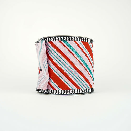 RIBBON PEPPERMINT STRIPES PINK ( 2 SIZES )