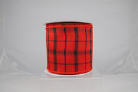 RIBBON 4X10YDS BUFFALO PLAID RED