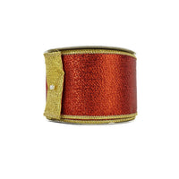 RIBBON METALLIC MESH 2.5X10YDS RED