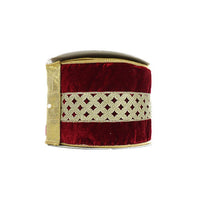 RIBBON VELVET AND LACE 4X10YDS RED AND PLATINUM