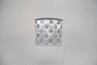 RIBBON GLIT POLKA DOTS 4X10 SILVR