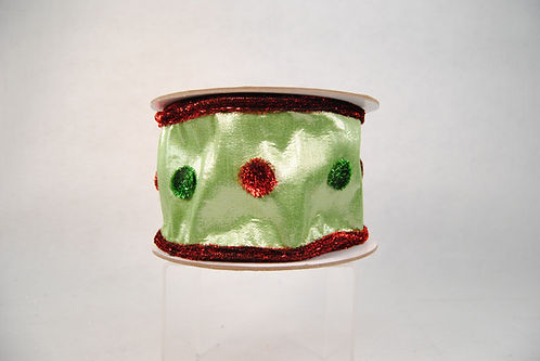 RIBBON LAME BUTTONS 4X5 RED AND GREEN