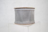 RIBBON TAFFETA WIRED 2.5X10YD PEWTER