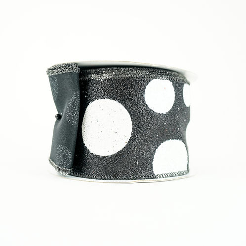 RIBBON 2.5" X 10YDS GIANT GLITTER DOTS (4 COLORS)