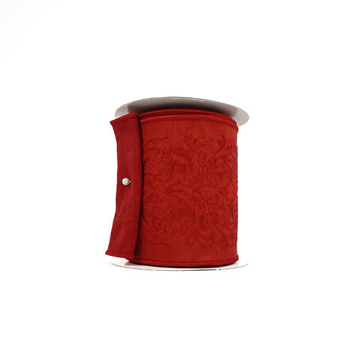 RIBBON VELVET FILIGREE 4X5YDS RED