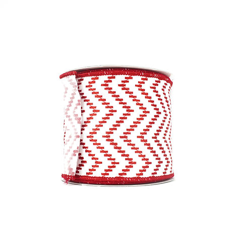 RIBBON CHEVRON STITCH WITH 4X10YDS WHITE AND RED