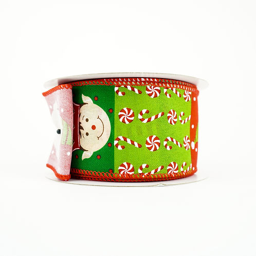 RIBBON 2.5X10YDS ELF FACE RED AND LIME