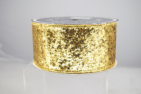 RIBBON GLITZY GLITTER 2.5X10 GLD