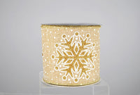RIBBON GLITTER SNOWFLAKE 4X10 GLD