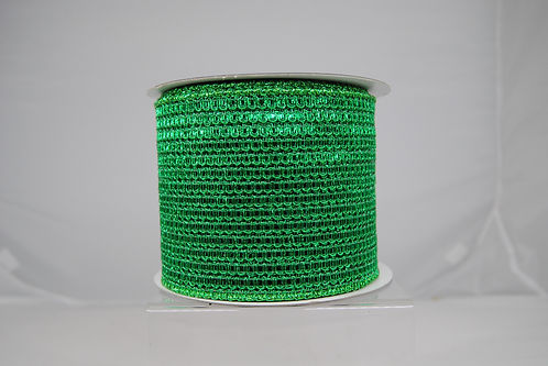 RIBBON METALLIC LACE 4X10 EMERALD