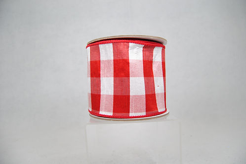 RIBBON CHECKS 4X10 REDAND WHITE