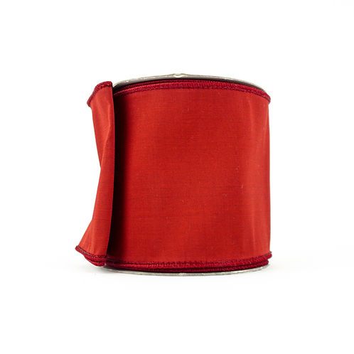 RIBBON TAFFETA WIRED RUBY (2 SIZES)