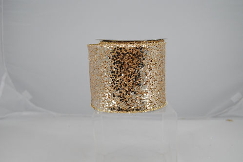 RIBBON MEGA GLITTER 4X10YDS PLATINUM