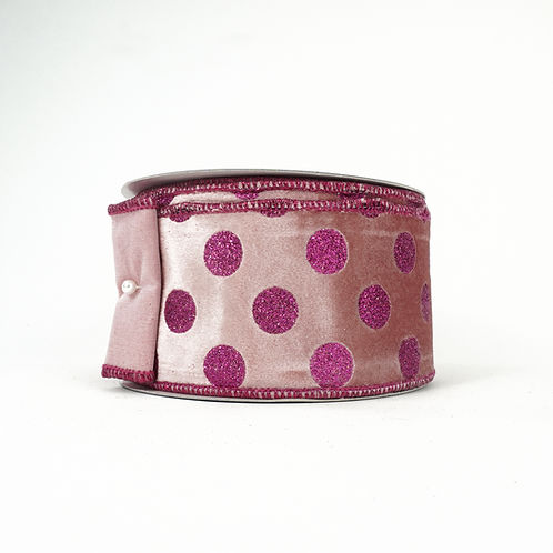 RIBBON GLITTER DOTS WITH 2.5X10YDS (5 COLORS)
