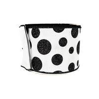 RIBBON 10YDS GLITTER RANDOM DOTS BLACK (2 SIZES)
