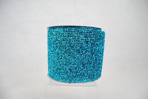 RIBBON 4X10YDS TINSEL WEAVE TURUOISE