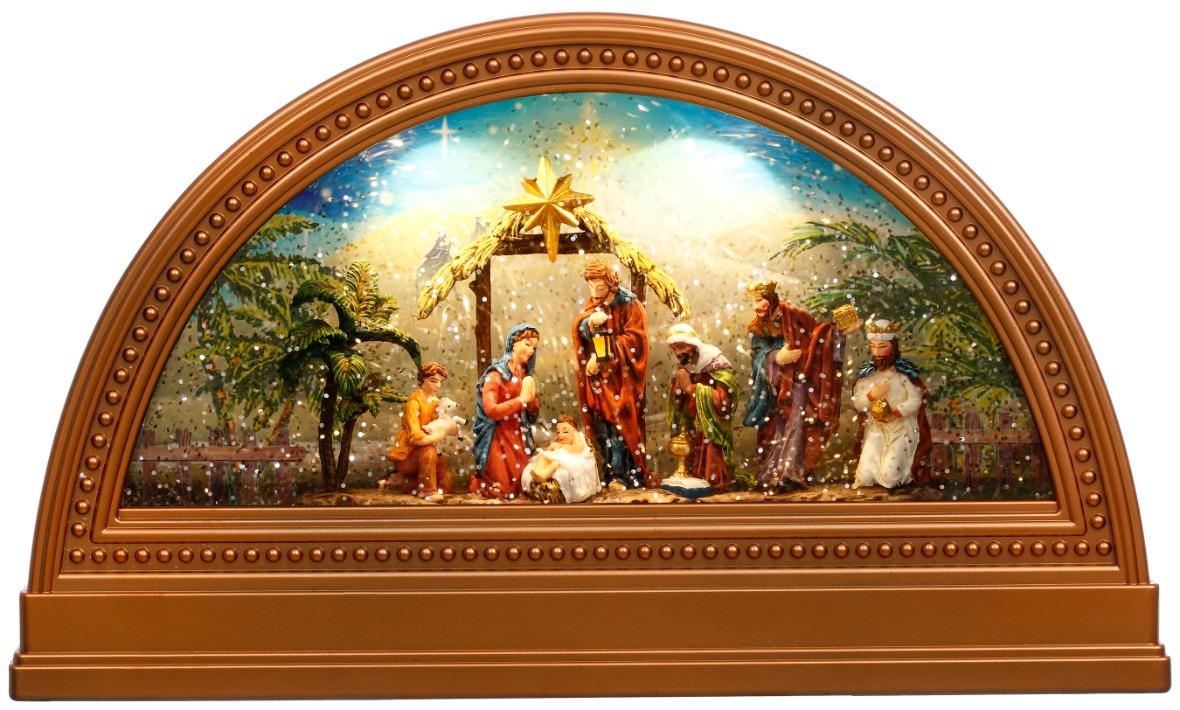 Nativity Arch Scene with LED - 12 x 7 Inches