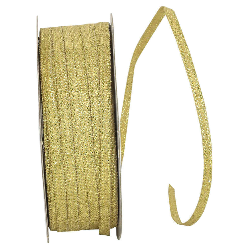 Gold Woven Shimmer Ribbon 1/8 Inch for Wreaths and Bows