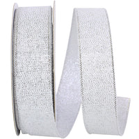 Silver Woven Shimmer Ribbon 7/8 Inch for Wreaths and Bows