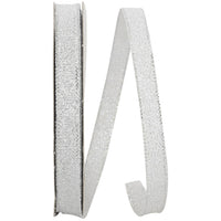 Silver Woven Shimmer Ribbon 3/8 Inch for Wreaths and Bows