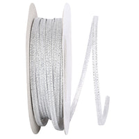 Silver 1/8 Inch Woven Shimmer Ribbon for Bows and Wreaths