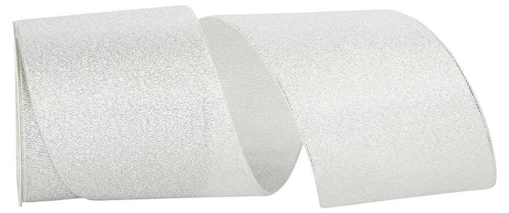 Silver Woven Shimmer Ribbon 3 Inch for Wreaths and Bows