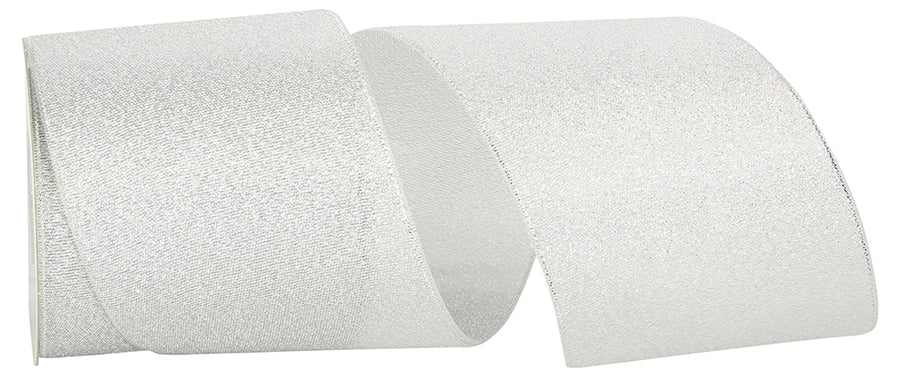 Silver Woven Shimmer Ribbon 3 Inch for Wreaths and Bows