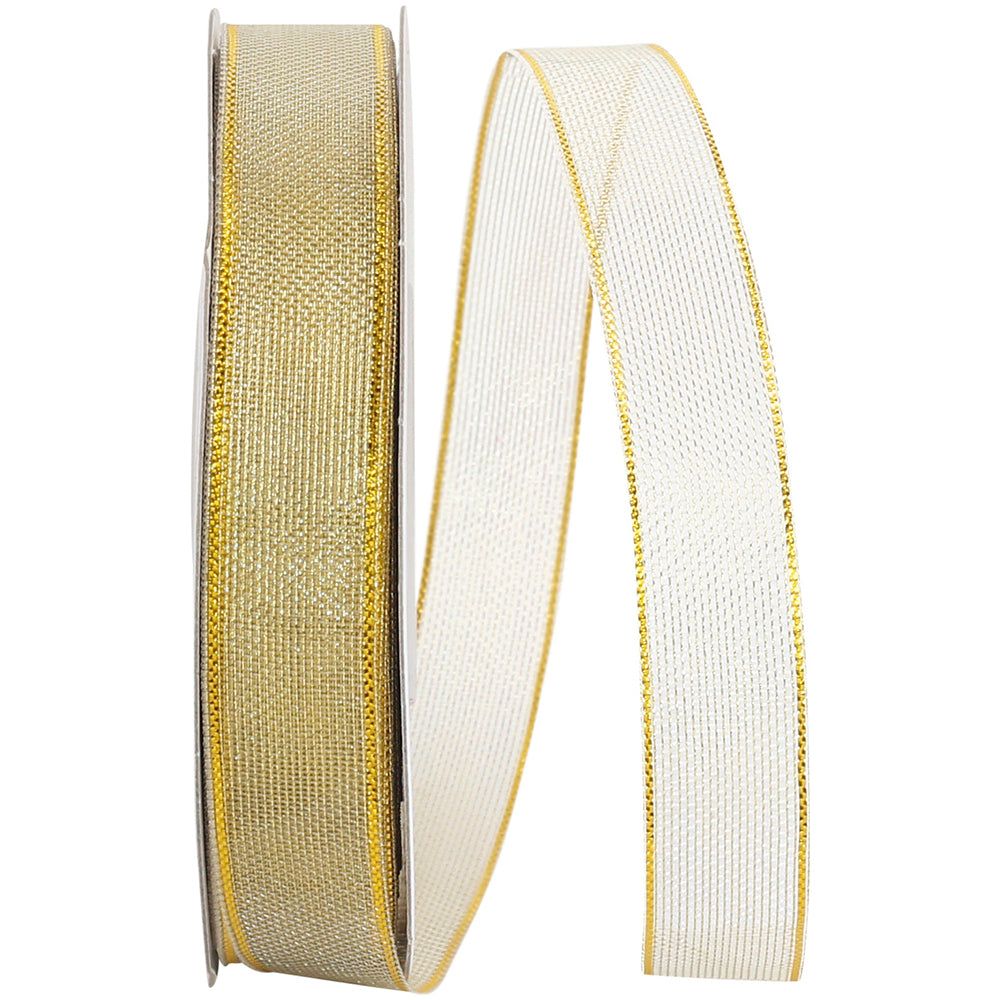 Gold Metallic Mesh 5/8 Inch Unwired Ribbon