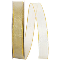 Gold Metallic Mesh 5/8 Inch Unwired Ribbon