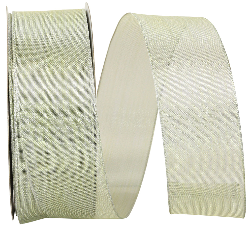 Platinum Mesh Metallic Wired Edge Ribbon 1-1/2 Inch