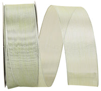 Platinum Mesh Metallic Wired Edge Ribbon 1-1/2 Inch