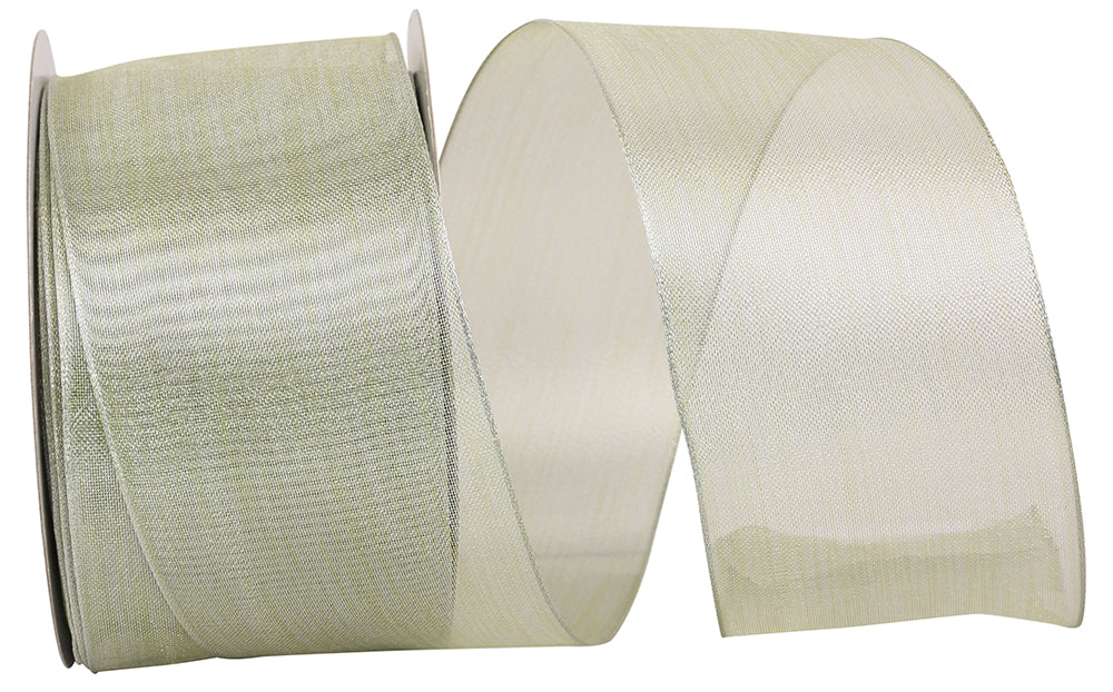 Platinum Mesh Metallic Wired Edge Ribbon 2-1/2 Inch