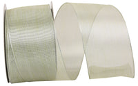 Platinum Mesh Metallic Wired Edge Ribbon 2-1/2 Inch