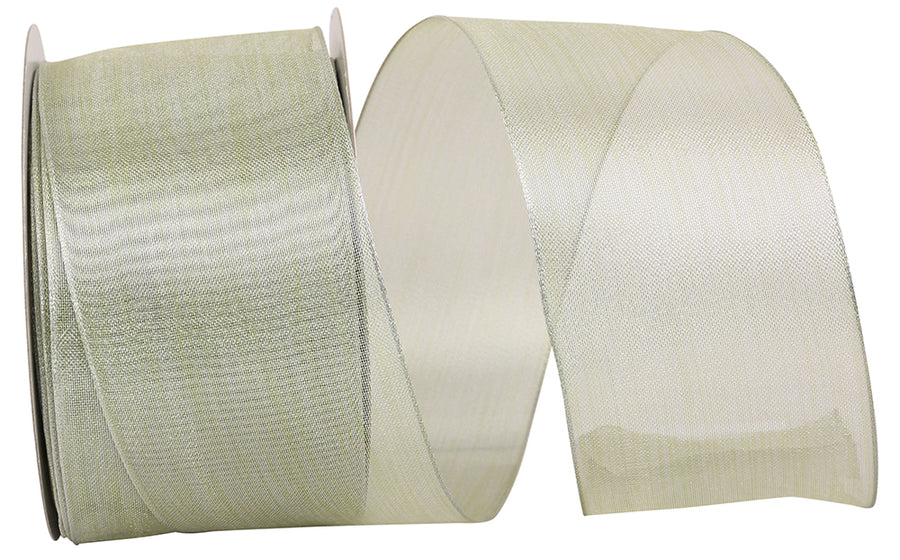 Platinum Mesh Metallic Wired Edge Ribbon 2-1/2 Inch