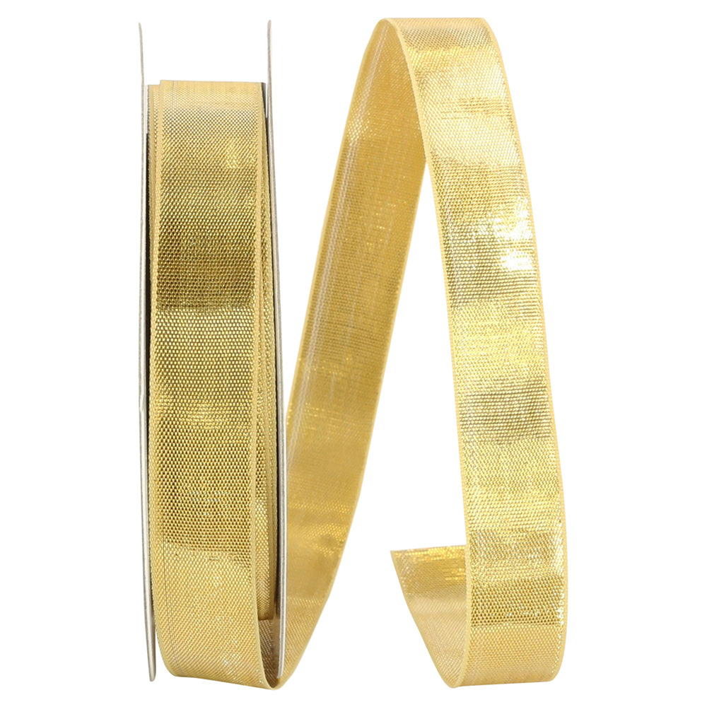 Gold 5/8 Inch Metallic Woven Ribbon for Wreaths and Bows