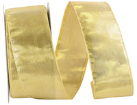 Gold 1-1/2 Inch Metallic Woven Ribbon for Wreaths and Bows