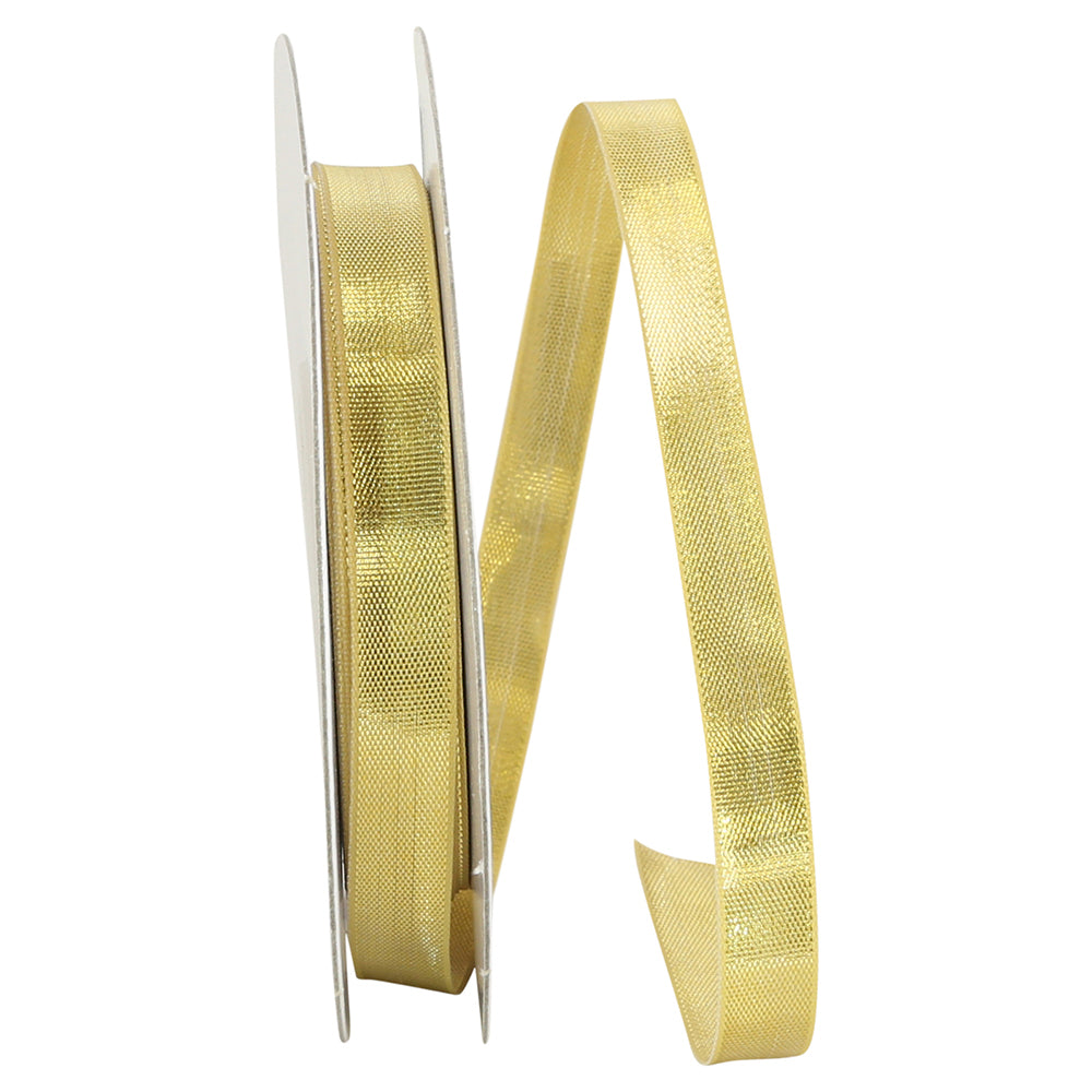 Gold 3/8 Inch Metallic Ribbon for Wreaths and Bows