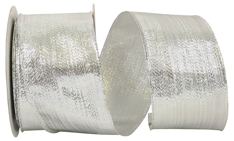 Silver 2-1/2 Inch Metallic Woven Glimmer Ribbon