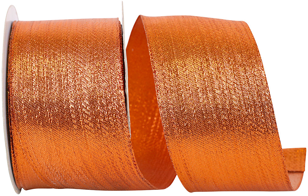 Bronze Metallic Woven Glimmer Wired Edge Ribbon 2-1/2 Inch