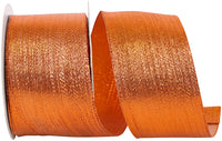 Bronze Metallic Woven Glimmer Wired Edge Ribbon 2-1/2 Inch