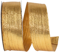 Copper Metallic Woven Glimmer Wired Edge Ribbon 1-1/2 Inch