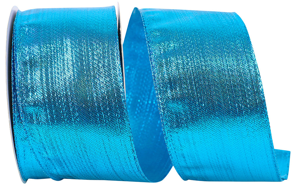 Turquoise 2-1/2 Inch Metallic Woven Glimmer Ribbon