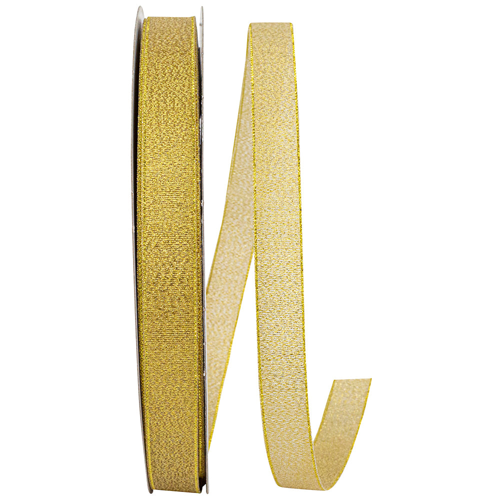 Gold Metallic Sparkle Shimmer Lame Ribbon 5/8 Inch