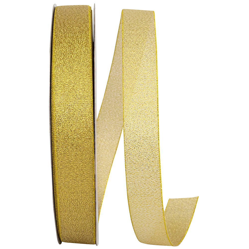 Gold Metallic Sparkle Shimmer Lame Ribbon 7/8 Inch 100 Yards