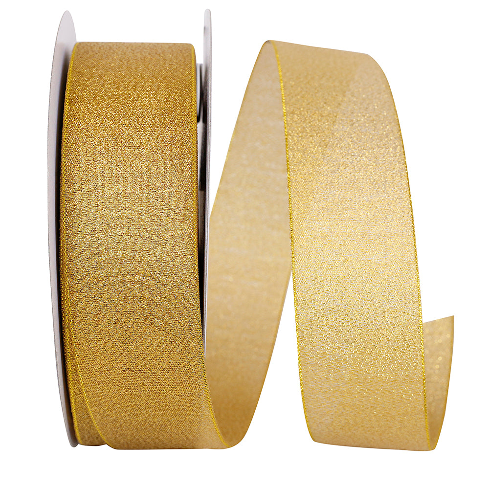 Metallic Gold Shimmer Lame Ribbon 1-1/2 Inch for Bows