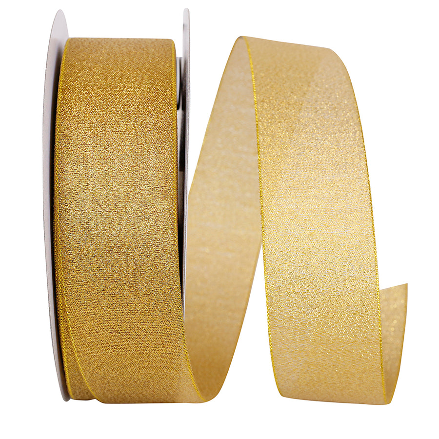 Metallic Gold Shimmer Lame Ribbon 1-1/2 Inch for Bows