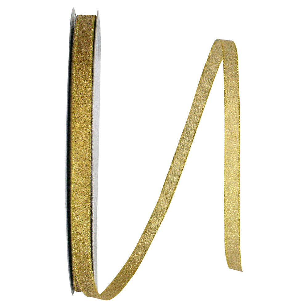 Gold Metallic Sparkle Shimmer Lame Ribbon 3/8 Inch